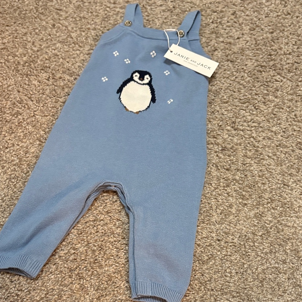 Janie and Jack Blue Penguin Bodysuit